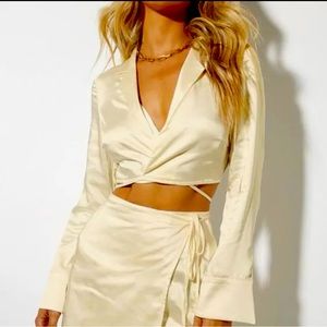 Motel Rocks Baina Satin Buttercream Top